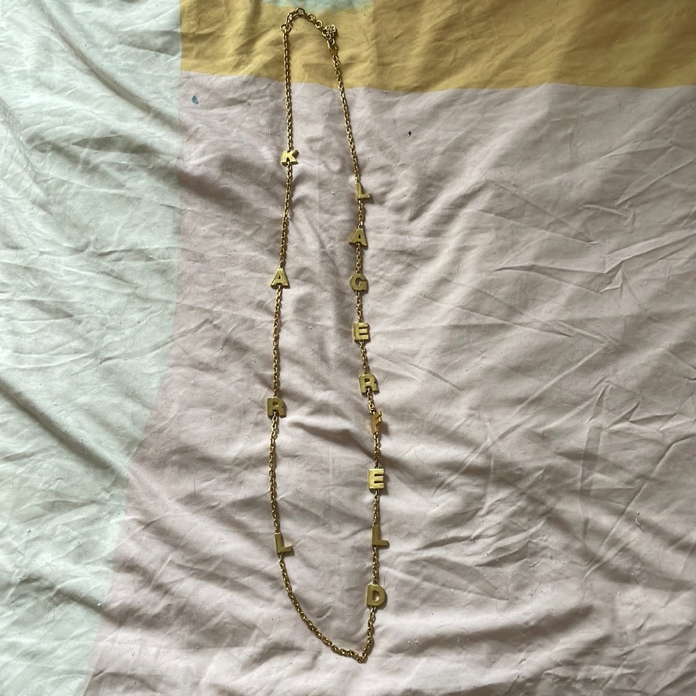 Karl Lagerfeld gold letter necklace